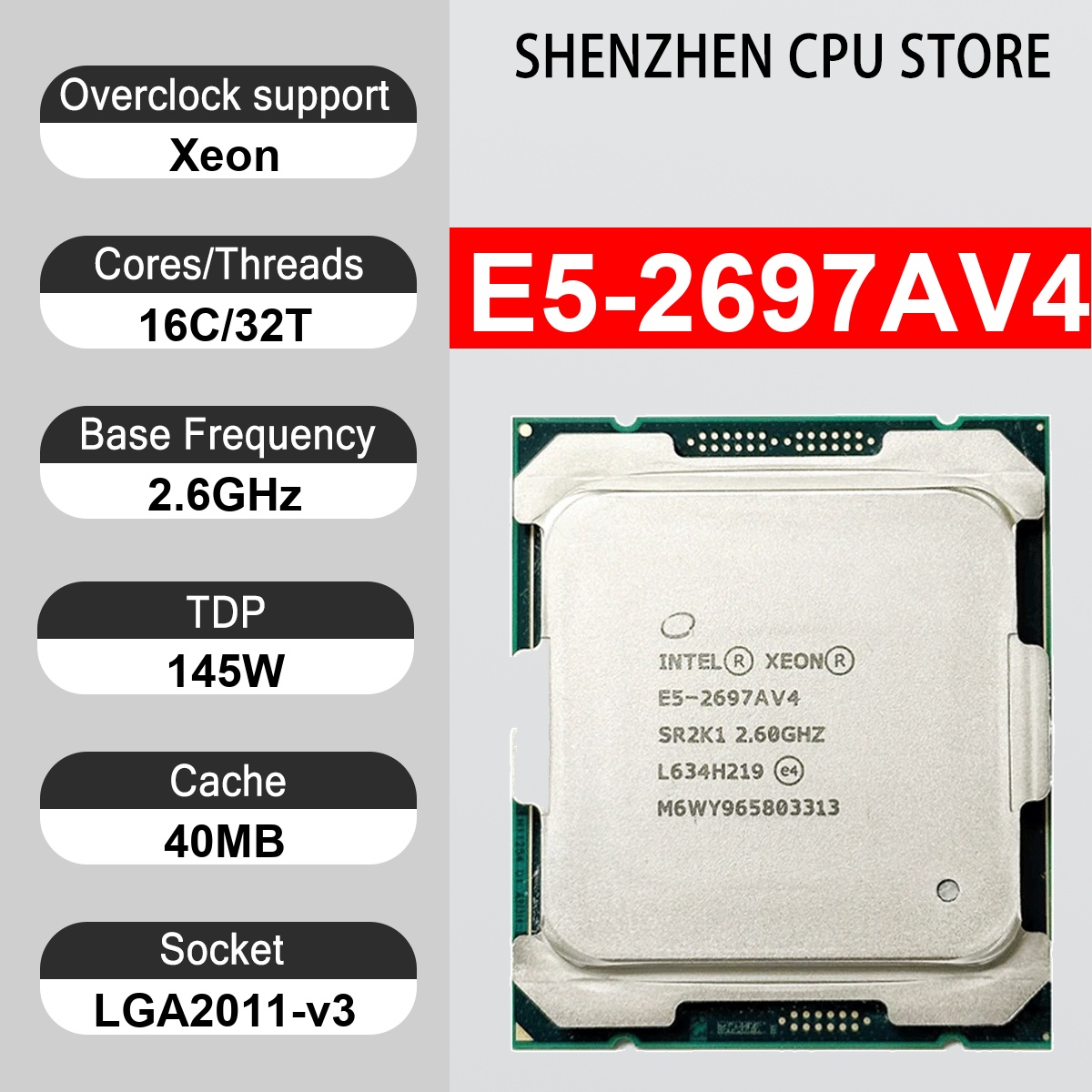 Ddr4 2400Mhz - معالج إنتل زيون E5-2697AV4، 16 نواة،
