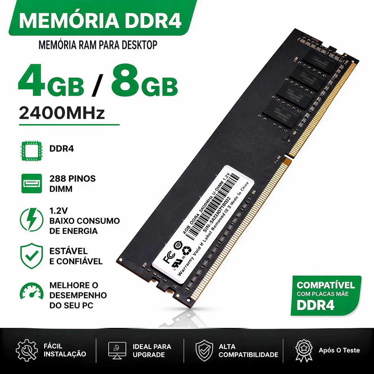 Ddr4 3200Mhz - ذاكرة RAM DDR4 4GB 8GB 2400MHz