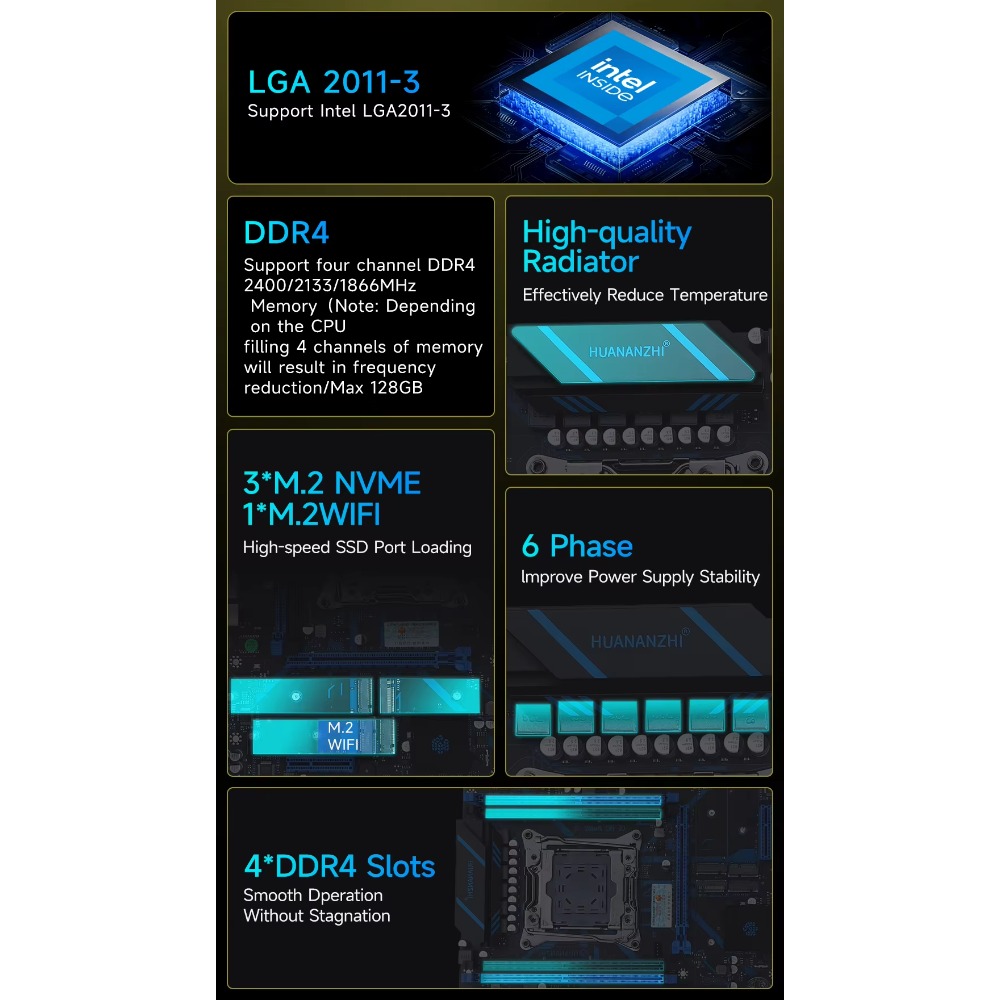 لوحة أم HUANANZHI X99 QD4 LGA  - مراجعة Server Memory Ddr4 وسعره